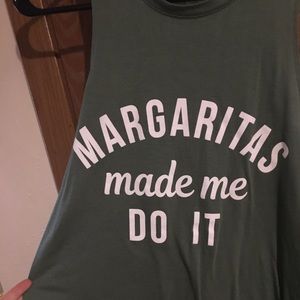 Graphic muscle tank tee “Margaritas made me do it”